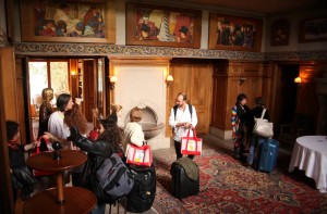 The screenwriters arrive at the Chateau